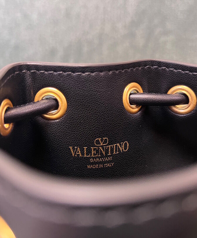 Valentino Mini Vlogo Signature Bucket Bag In Nappa Leather